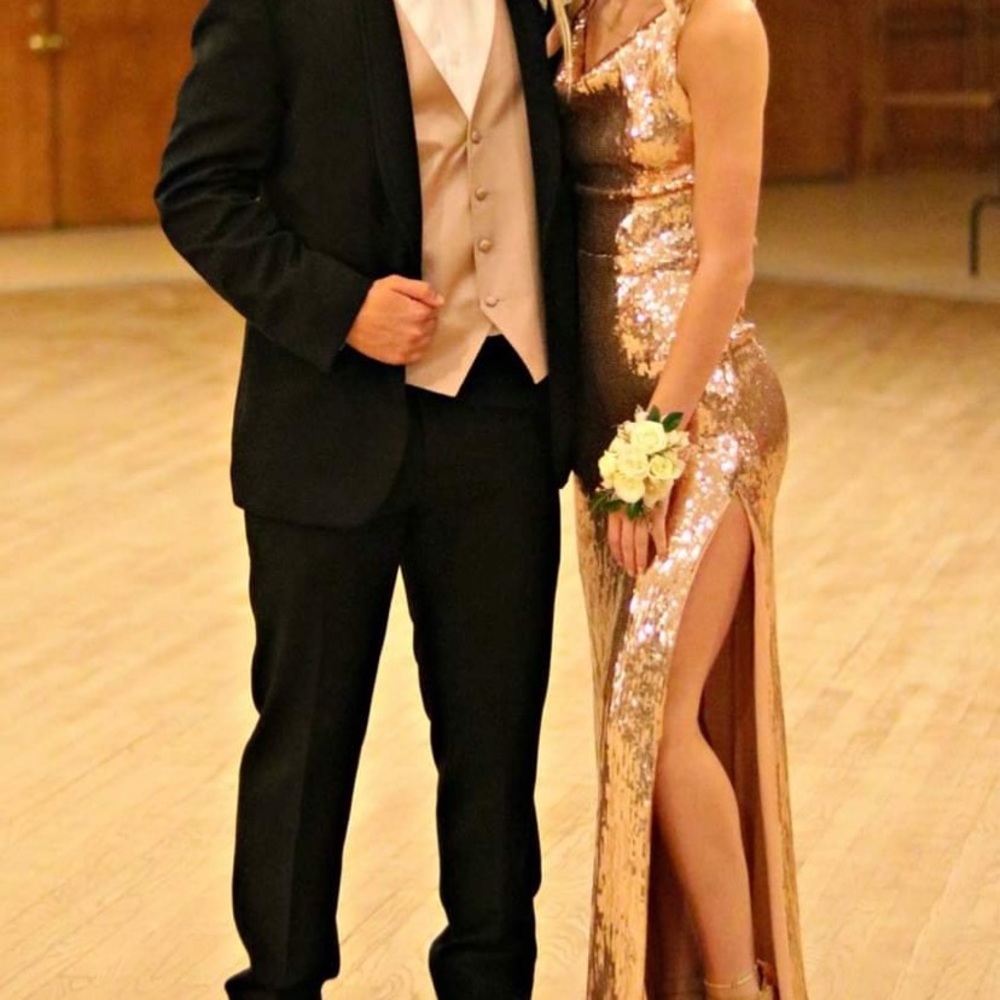 Gold prom dress